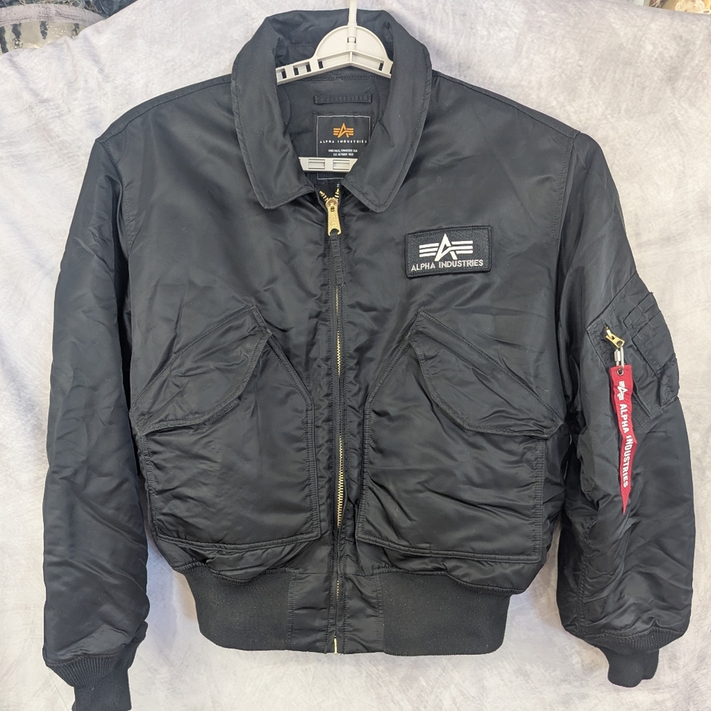 Alpha CWU-45/P Size 2XL Black Nylon Bomber Style Jacket